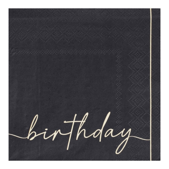 Servetten Birthday 12,5cm 16st van Ginger Ray koop je bij Partywinkel