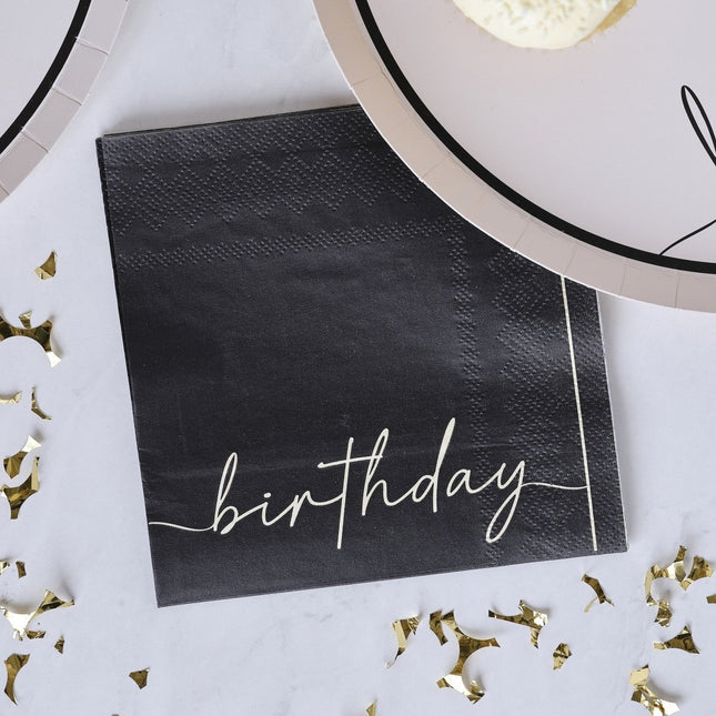 Servetten Birthday 12,5cm 16st van Ginger Ray koop je bij Partywinkel