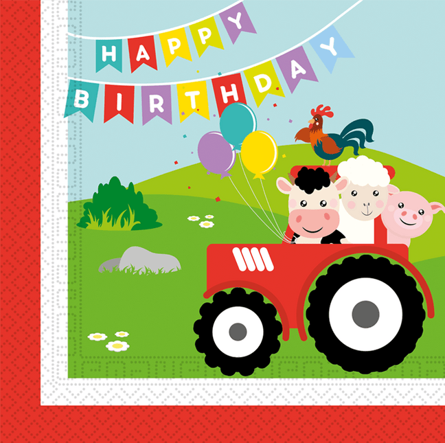 Servetten Boerderij 33cm 20st van Procos koop je bij Partywinkel