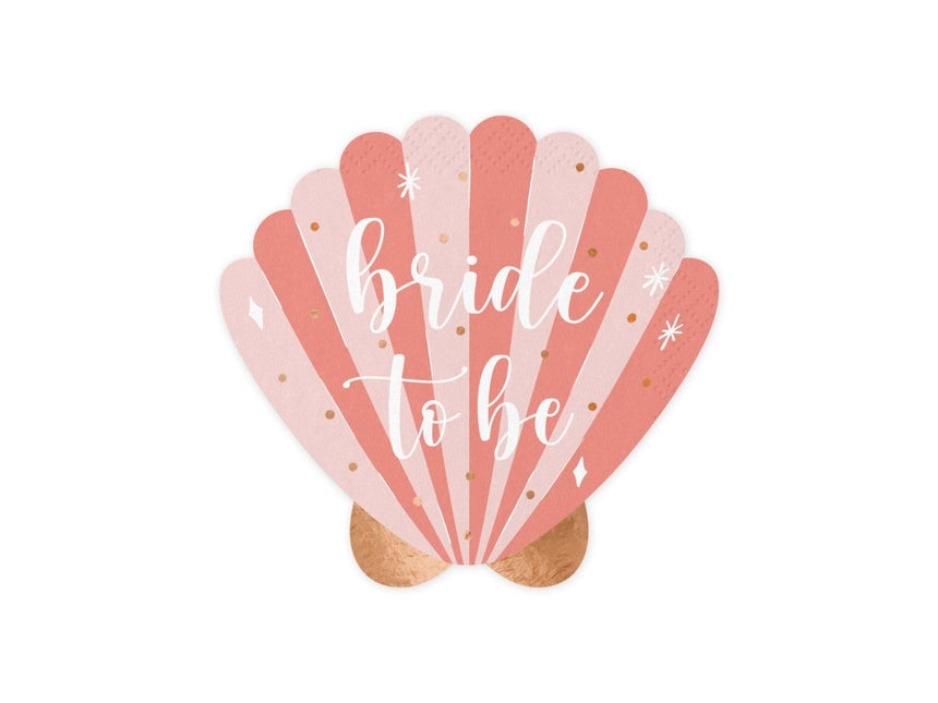 Servetten Bride To Be 13cm 20st van Partydeco koop je bij Partywinkel