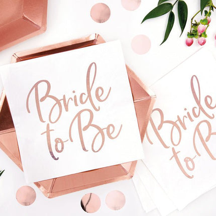 Servetten Bride To Be 33cm 20st van Partydeco koop je bij Partywinkel