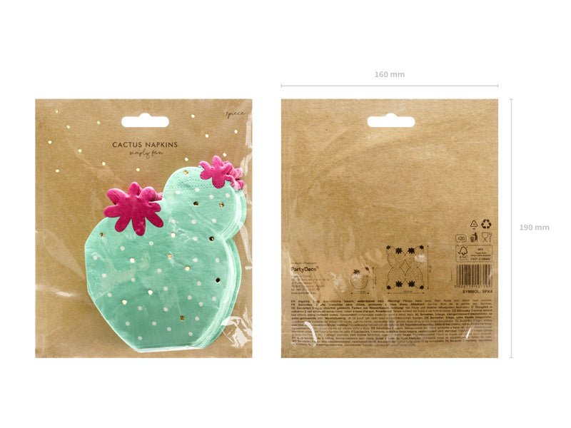 Servetten Cactus 13,5cm 20st van Partydeco koop je bij Partywinkel