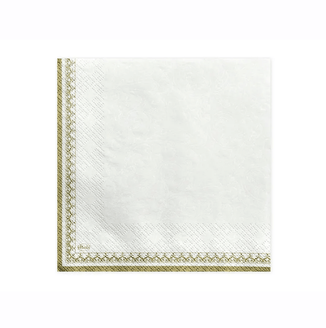 Servetten Eerste Communie Ihs Wit Goud 33cm 20st van Partydeco koop je bij Partywinkel