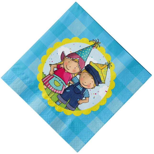 Servetten Fien & Teun 33cm 20st van Haza Witbaard koop je bij Partywinkel