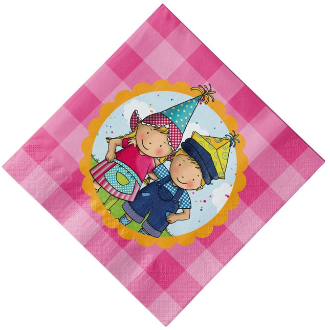 Servetten Fien & Teun 33cm 20st van Haza Witbaard koop je bij Partywinkel