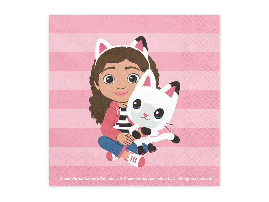 Servetten Gabby's Dollhouse, 33 x 33 van Partydeco koop je bij Partywinkel
