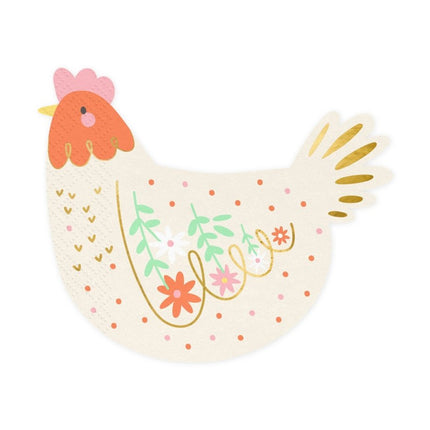 Servetten Haan 16cm 20st van Partydeco koop je bij Partywinkel
