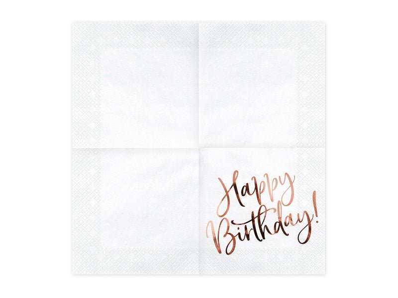 Servetten Happy Birthday Wit 33cm 20st van Partydeco koop je bij Partywinkel