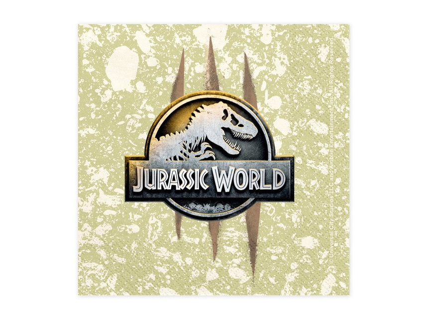 Servetten Jurassic World, 33x33 cm, mix van Partydeco koop je bij Partywinkel
