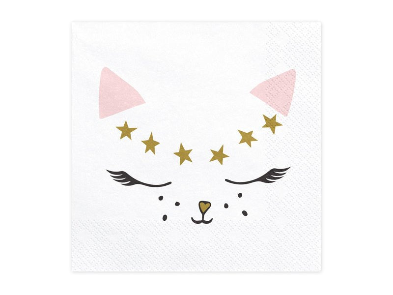 Servetten Kat 33cm 20st van Partydeco koop je bij Partywinkel