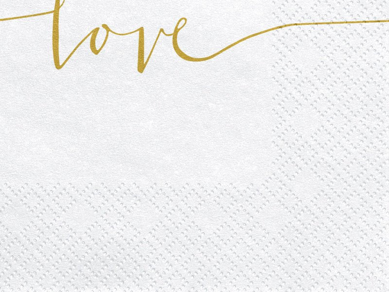 Servetten Love Goud 33cm 20st van Partydeco koop je bij Partywinkel