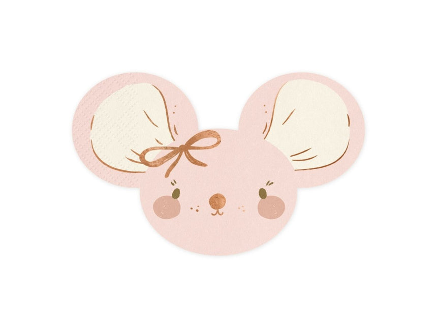 Servetten Muis 16cm 20st van Partydeco koop je bij Partywinkel