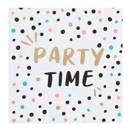 Servetten Party Time Papier 33cm 20st van Boland koop je bij Partywinkel
