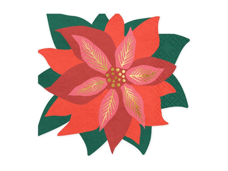 Servetten Rode Kerst Ster 15,5cm 20st van Partydeco koop je bij Partywinkel