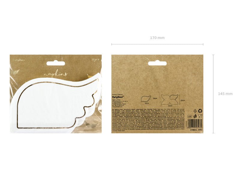 Servetten Vleugels 16cm 20st van Partydeco koop je bij Partywinkel