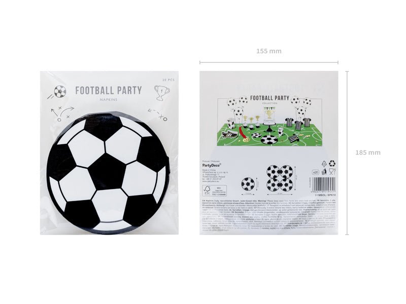 Servetten Voetbal 13,5cm 20st van Partydeco koop je bij Partywinkel