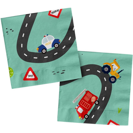 Servetten - Wacky Wheels - 33x33cm - 20 stuks van Folat koop je bij Partywinkel