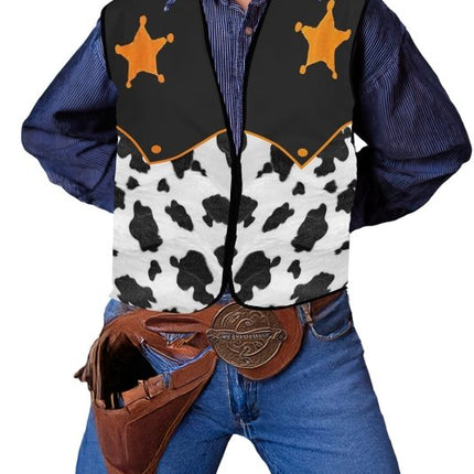 Sherrif Vest Zwart Wit Kind Cowboy van Fiestas Guirca koop je bij Partywinkel