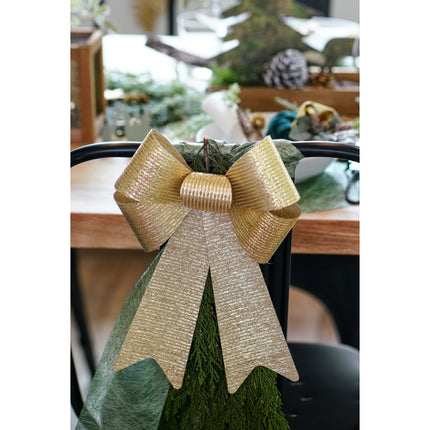 Gold Bow Glitter Stripes 38cm