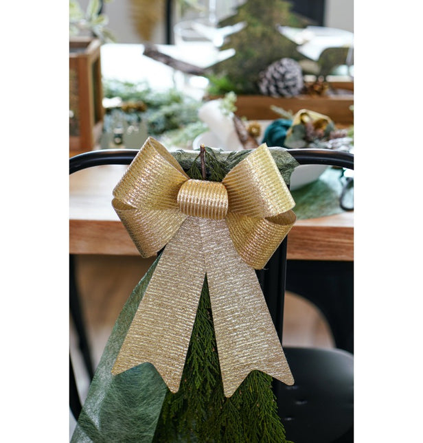 Gold Bow Glitter Stripes 38cm