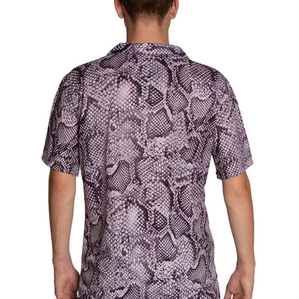 Shirt Slangenprint Zilver Heren van Partychimp koop je bij Partywinkel