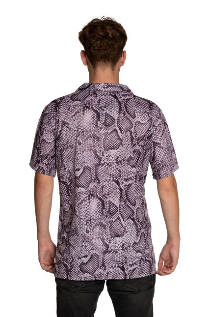 Shirt Slangenprint Zilver Heren van Partychimp koop je bij Partywinkel