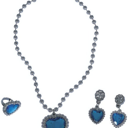 Sieraden Set Zilver Hart Blauw van Fiestas Guirca koop je bij Partywinkel