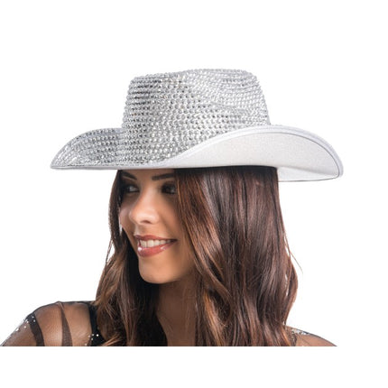 Silver Rhinestone Cowboy Hat