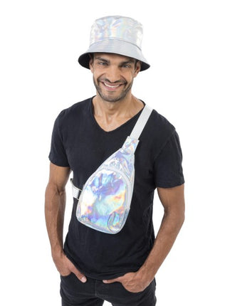 Zilveren Holografische Crossbodytas 34cm