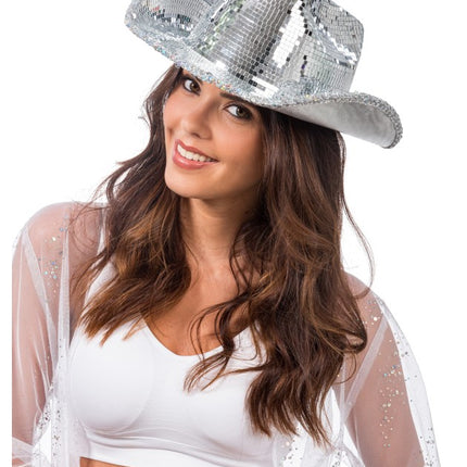 Silver Disco Ball Cowboy Hat