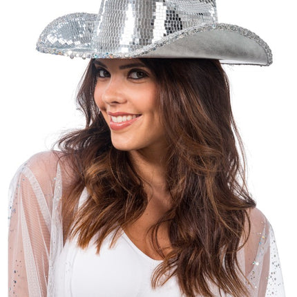 Silver Disco Ball Cowboy Hat