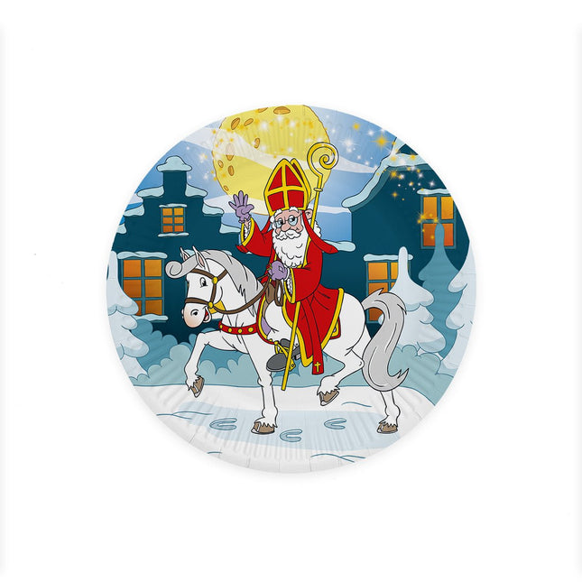 Sinterklaas Borden 23cm 8st van WeFiesta koop je bij Partywinkel