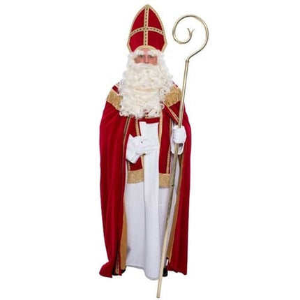 Sinterklaaspak Katoen Fluweel Luxe 4 delig van Haza Witbaard koop je bij Partywinkel
