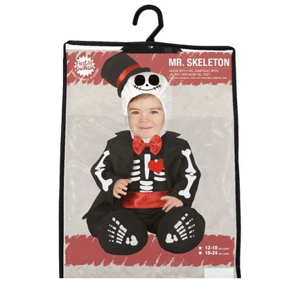 Skelet Halloween Kostuum Baby rode strik van Fiestas Guirca koop je bij Partywinkel