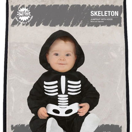 Skelet Halloween Kostuum Baby zwart - wit van Fiestas Guirca koop je bij Partywinkel