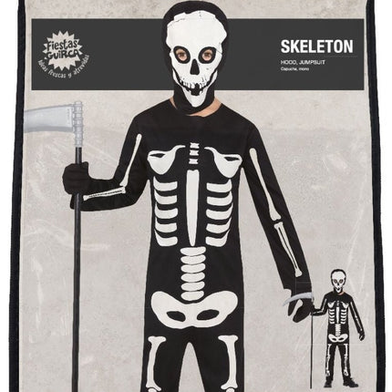 Skelet Halloween Kostuum Kind zwart - wit van Fiestas Guirca koop je bij Partywinkel