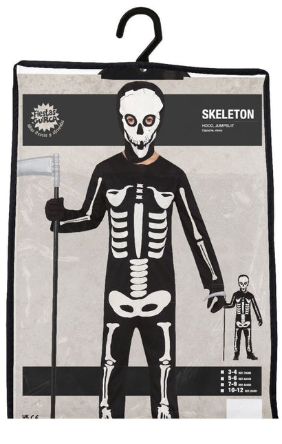 Skelet Halloween Kostuum Kind zwart - wit van Fiestas Guirca koop je bij Partywinkel