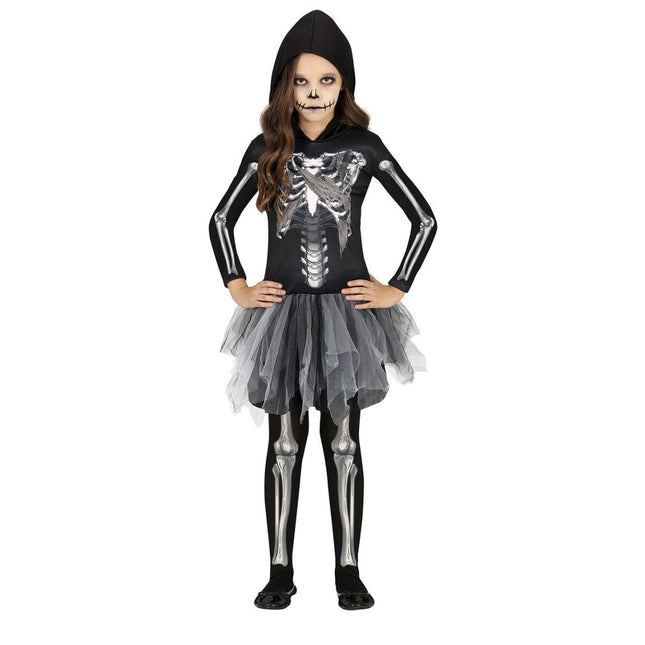 Skelet Halloween Kostuum Meisje Capuchon van Fiestas Guirca koop je bij Partywinkel