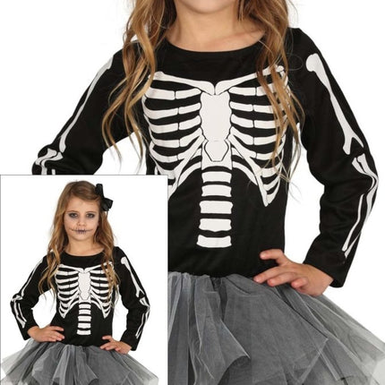 Skelet Halloween Kostuum Meisje tutu van Fiestas Guirca koop je bij Partywinkel