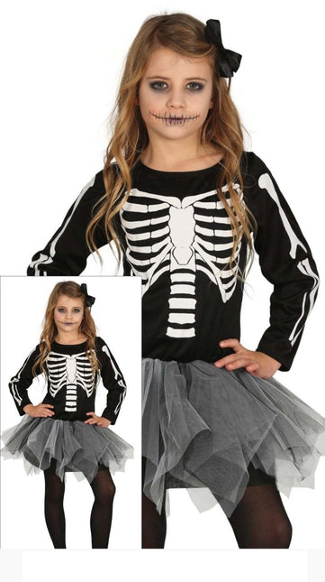 Skelet Halloween Kostuum Meisje tutu van Fiestas Guirca koop je bij Partywinkel