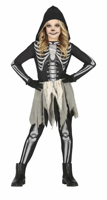 Skelet Halloween Kostuum Meisje Zwart van Fiestas Guirca koop je bij Partywinkel
