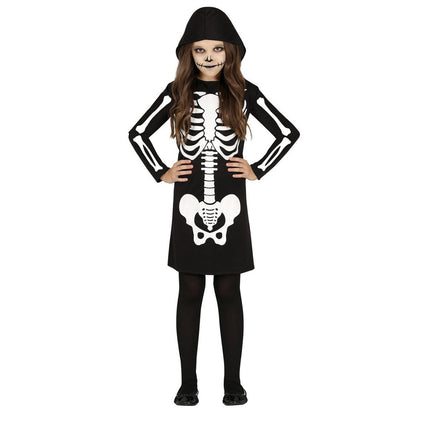 Skelet Halloween Kostuum Meisje Zwart Wit van Fiestas Guirca koop je bij Partywinkel