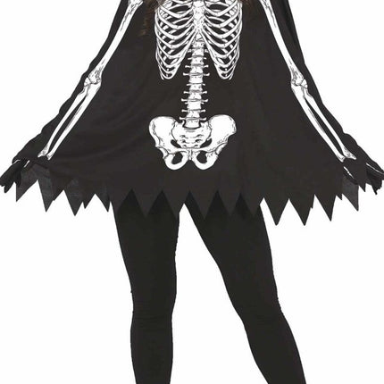 Skelet Halloween Poncho Dames van Fiestas Guirca koop je bij Partywinkel
