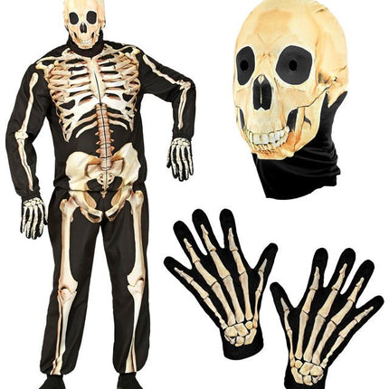 Skelet Kostuum Heren 4 delig van Widmann koop je bij Partywinkel