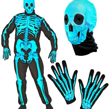 Skelet Kostuum Neon 4 delig van Widmann koop je bij Partywinkel