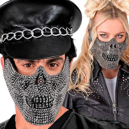 Skelet Masker Zwart Strass van Widmann koop je bij Partywinkel