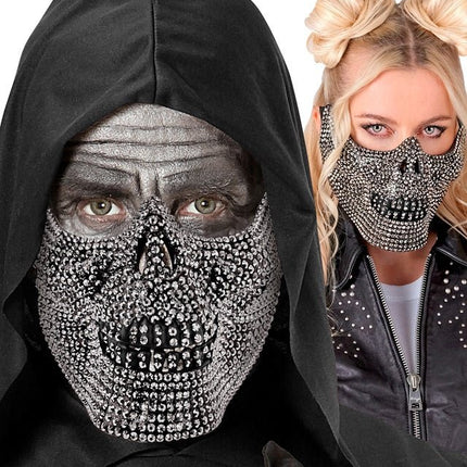 Skelet Masker Zwart Strass van Widmann koop je bij Partywinkel