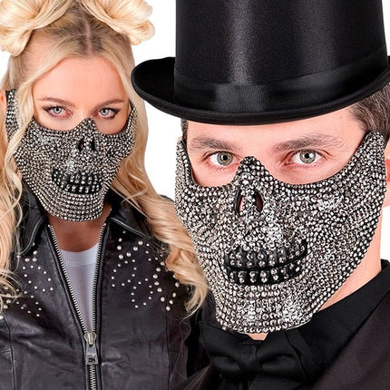Skelet Masker Zwart Strass van Widmann koop je bij Partywinkel