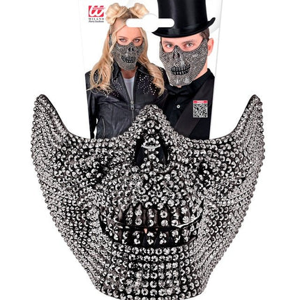 Skelet Masker Zwart Strass van Widmann koop je bij Partywinkel