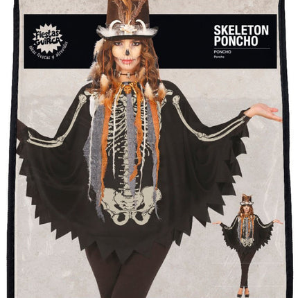 Skelet Poncho Zwart van Fiestas Guirca koop je bij Partywinkel